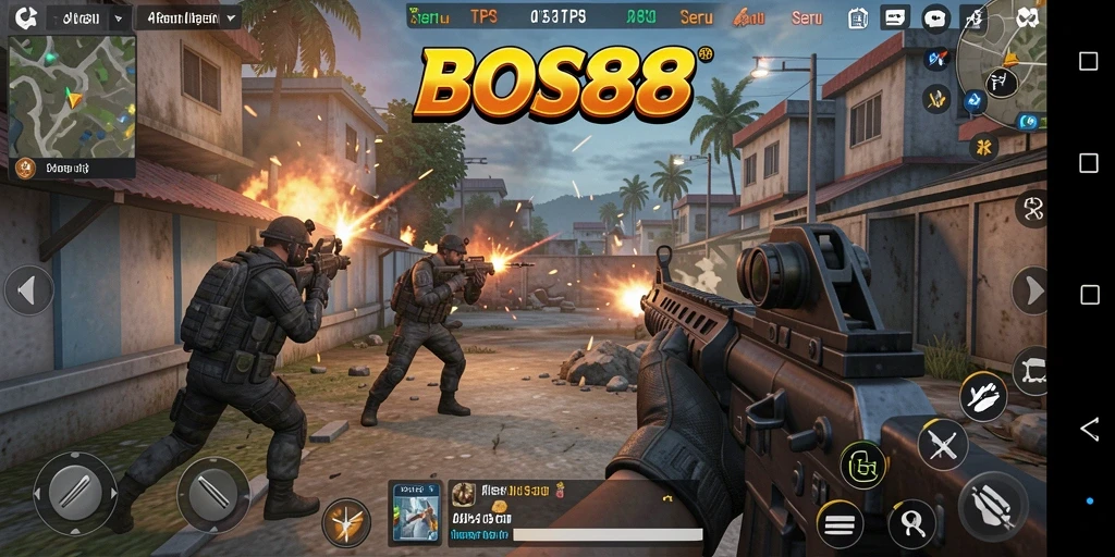 Tampilan gameplay menarik dari BOS88 dengan aksi tembak-menembak yang seru.