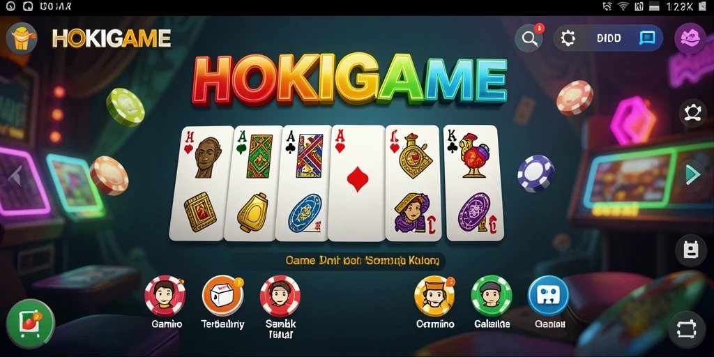 Tampilan gameplay seru HOKIGAME saat bermain Domino.