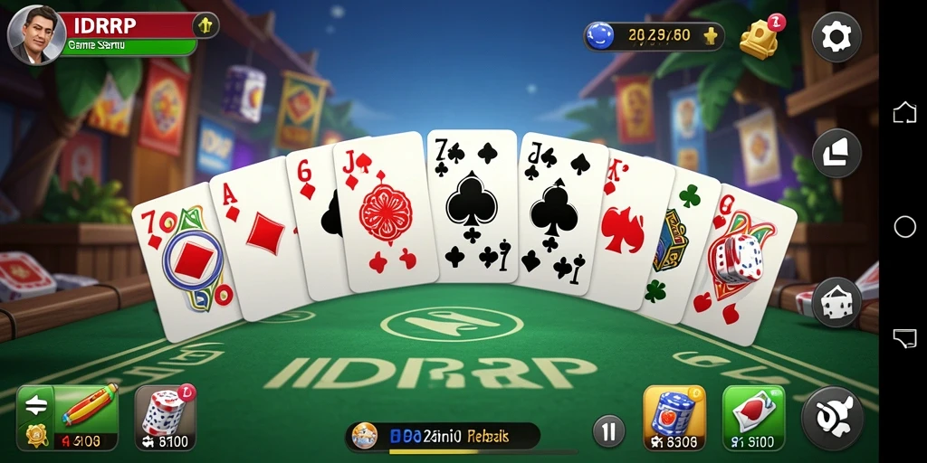 Tampilan gameplay menegangkan dalam permainan Domino IDRRP.