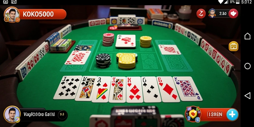 Screenshot gameplay KOKO5000 menunjukkan suasana seru saat bermain Gaple.