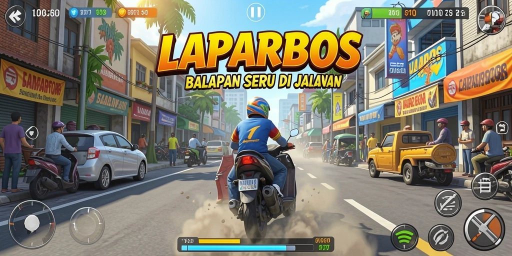 Tampilan mendebarkan dari gameplay Racing di LAPARBOS.