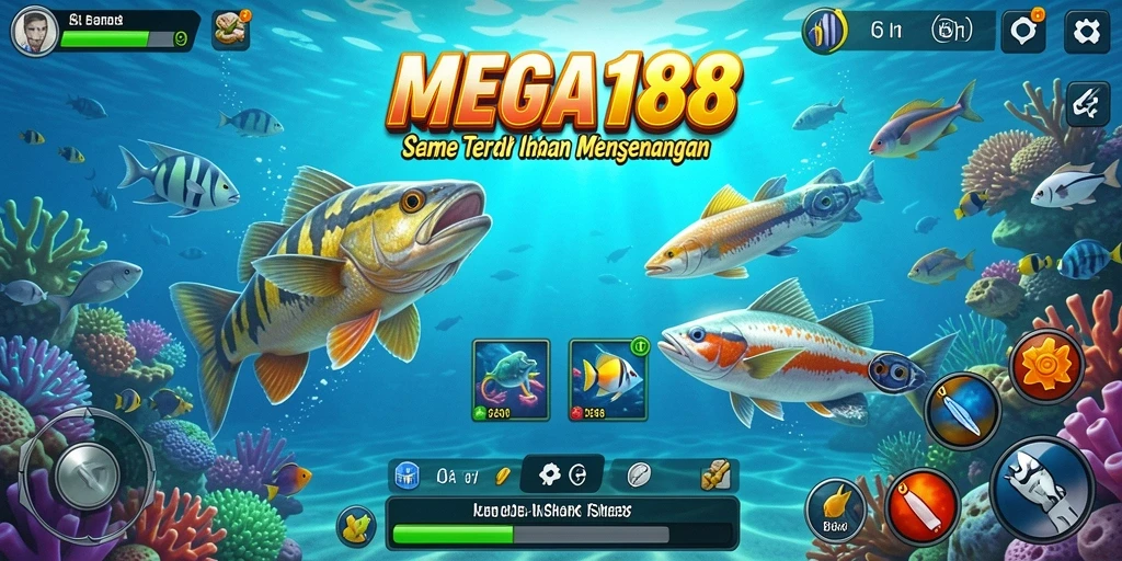 Tampilan gameplay MEGA188 dengan aksi menembak ikan yang seru.