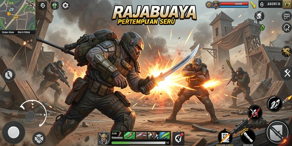 Tampilan aksi seru dalam gameplay RAJABUAYA yang menegangkan.