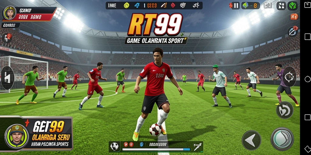 Tampilan gameplay RT99 dengan aksi olahraga mendebarkan.