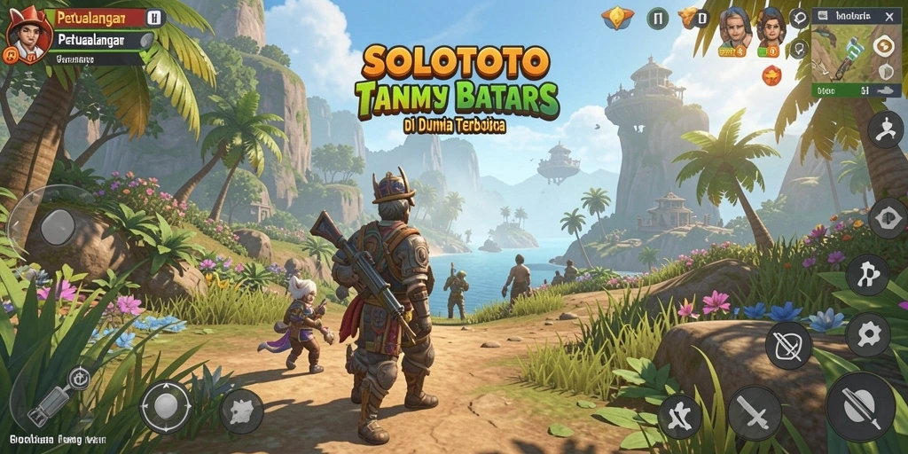 Screenshot dari gameplay eksplorasi dunia terbuka SOLOTOTO.