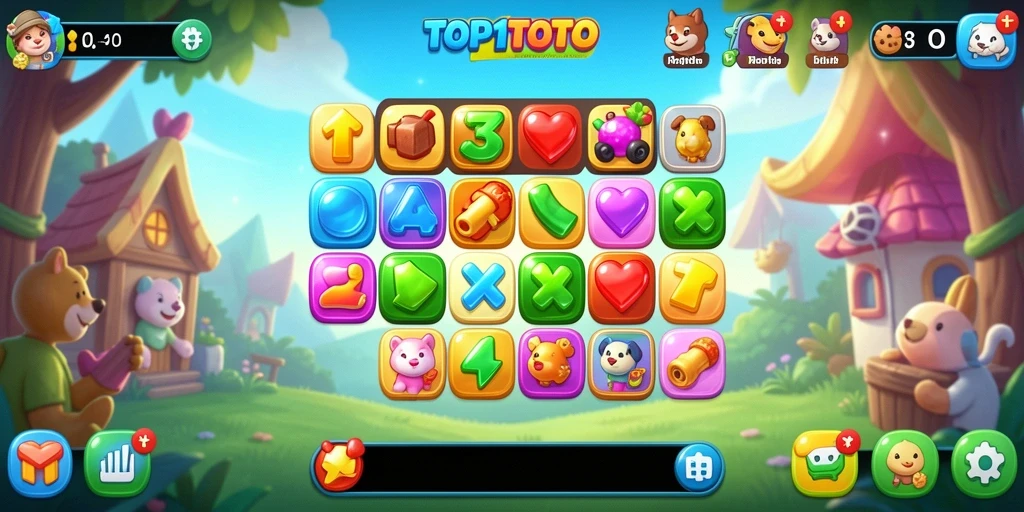 Gameplay seru dari TOP1TOTO dengan tantangan Match-3.