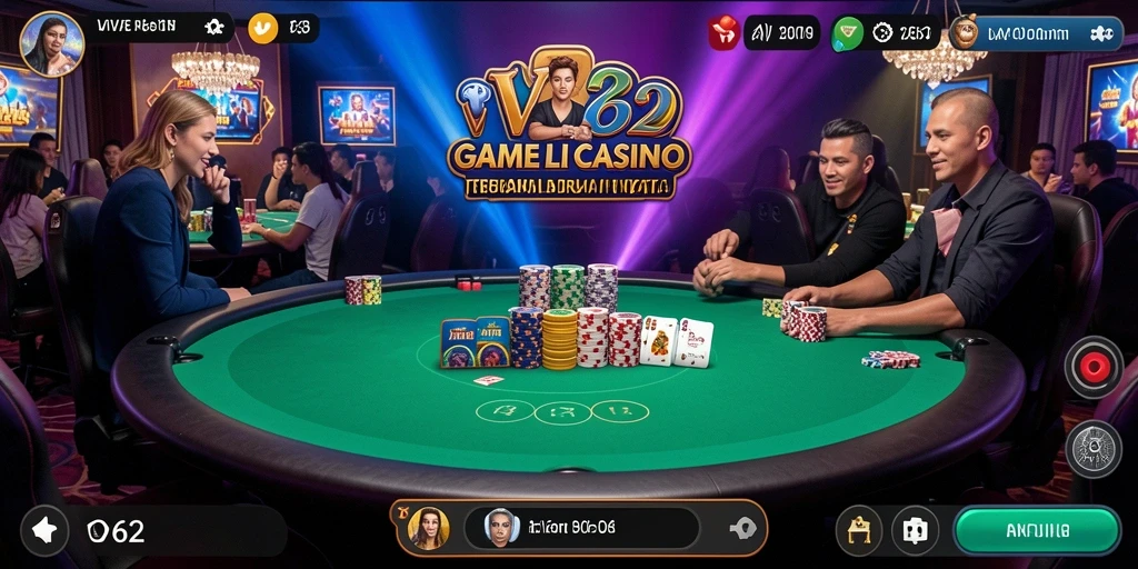 Tampilan gameplay Live Casino yang menarik dan interaktif di VV62.