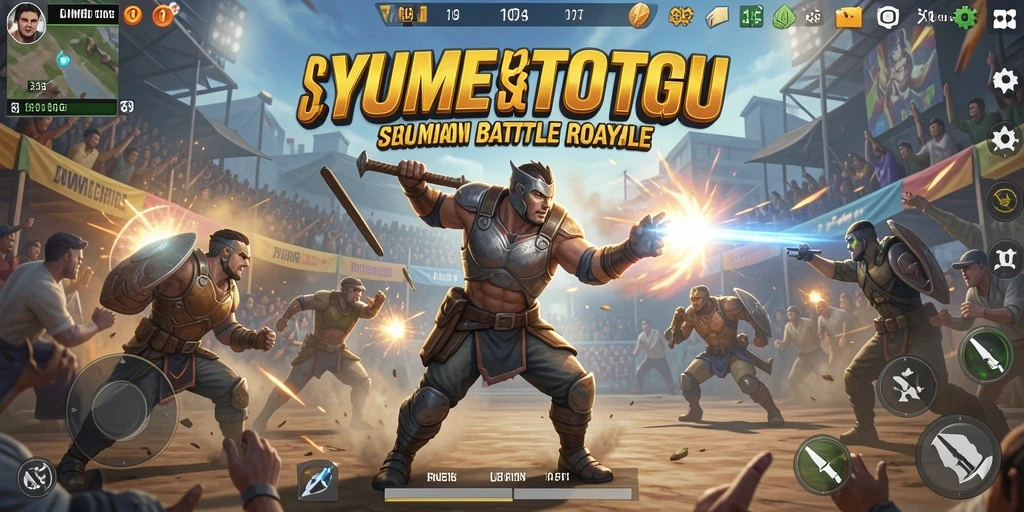 Tangkapan layar YUMETOTO menampilkan aksi seru dalam pertarungan Battle Royale.